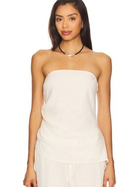 SNDYS Strapless Cream Tube Top